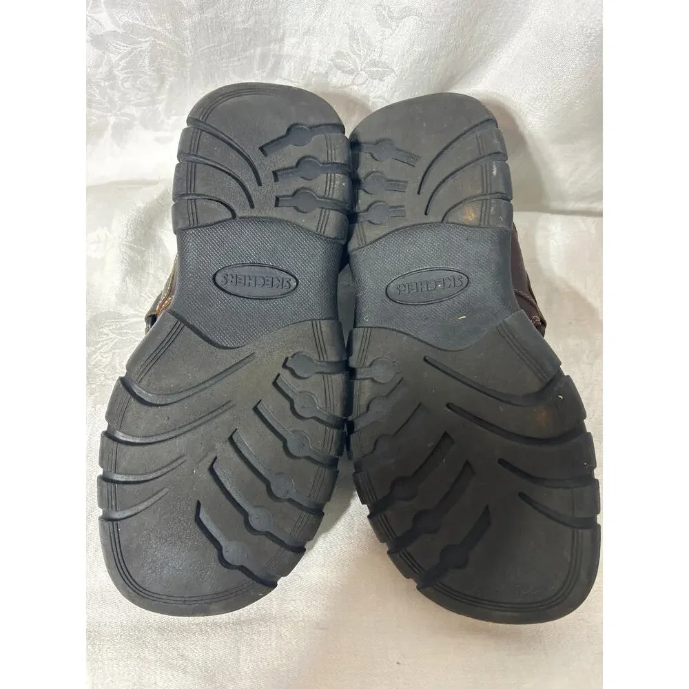 Skechers Leather Fisherman Sandals 9 Brown Strap On Y2K Style Chunky
